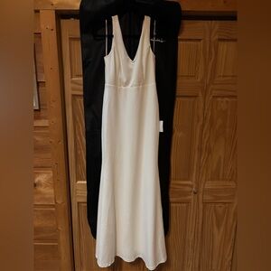 Lulus Into Your Heart White Button Back Mermaid Maxi Dress